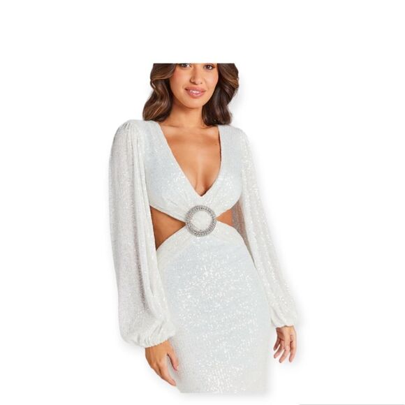 Nadine Merabi courtney white dress Size‎ Medium NWT - Picture 4 of 17